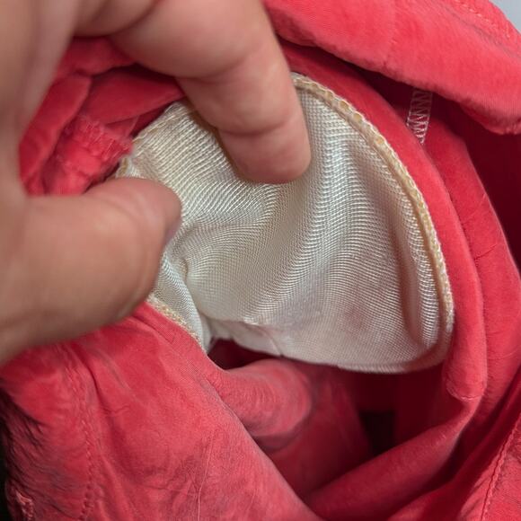 Vtg 1990s Salmon Pink Silk Button Up Minimalist Classic Western Blouse XL - Picture 5 of 5